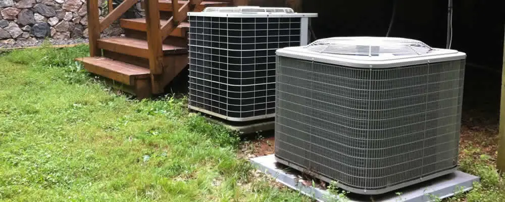 Heat pump installation and service units outside a home in Dallas, TX